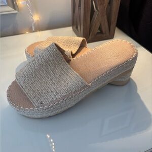 T.J.Maxx Beige Woven Mules